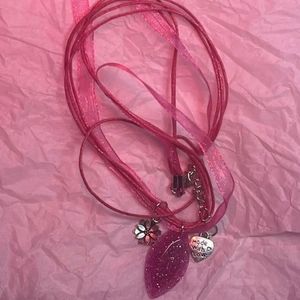 💜Pink flower lace necklace